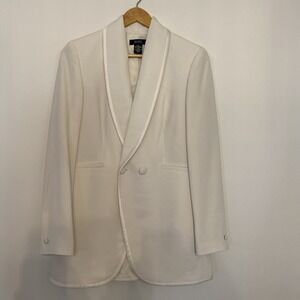 VTG 90s Body by Victoria Ivory  Cream Tuxedo Blazer Jacket Size 10
